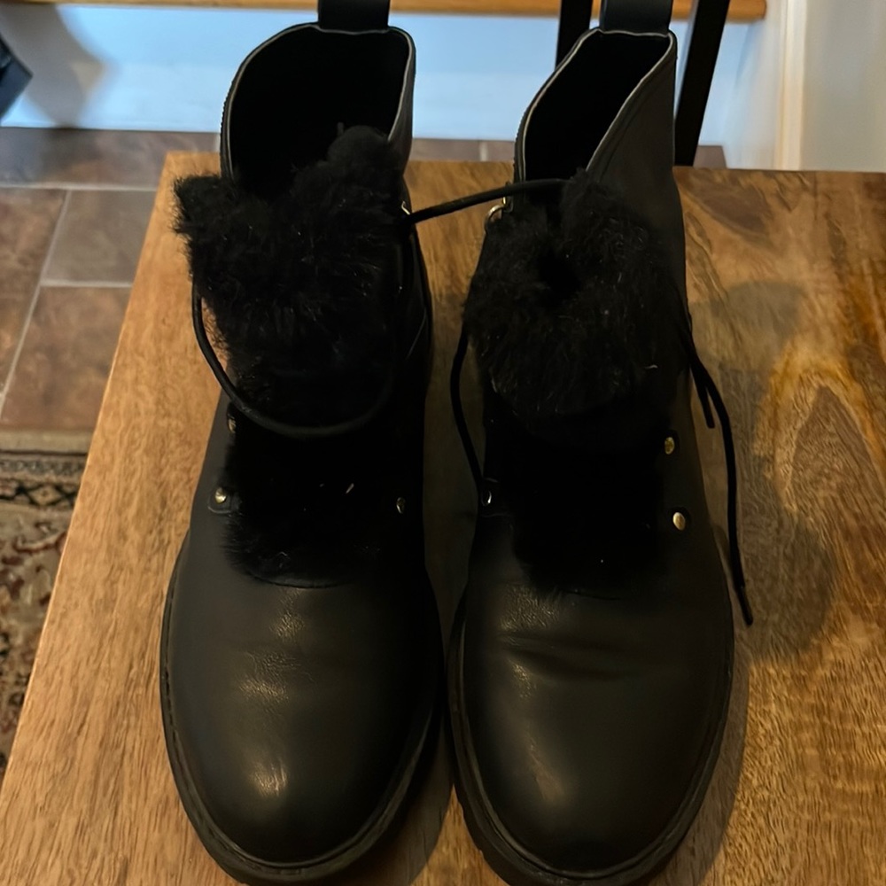 Ankle boots 85% leather upper faux fur